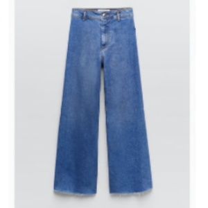 ZARA ZW THE MARINE STRAIGHT JEANS, SIZE 2, BARISTA BLUE